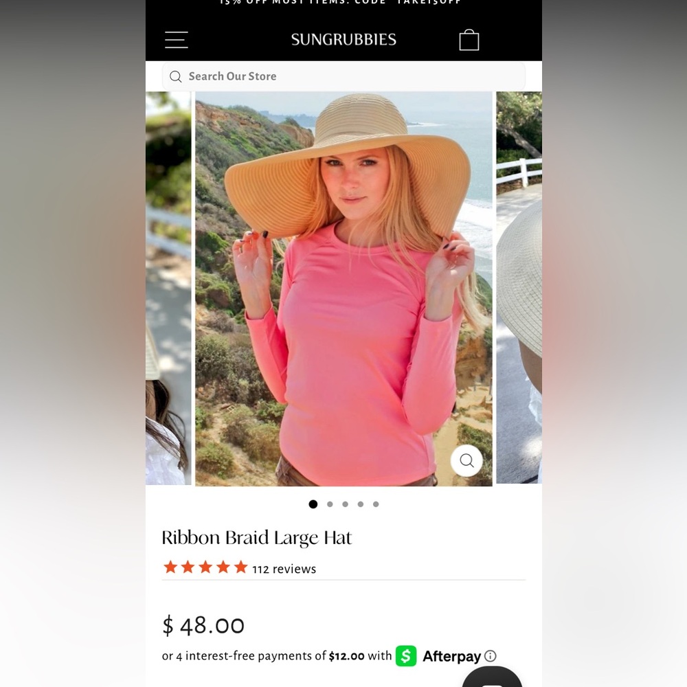 Sungrubbies wide brim packable sunhat